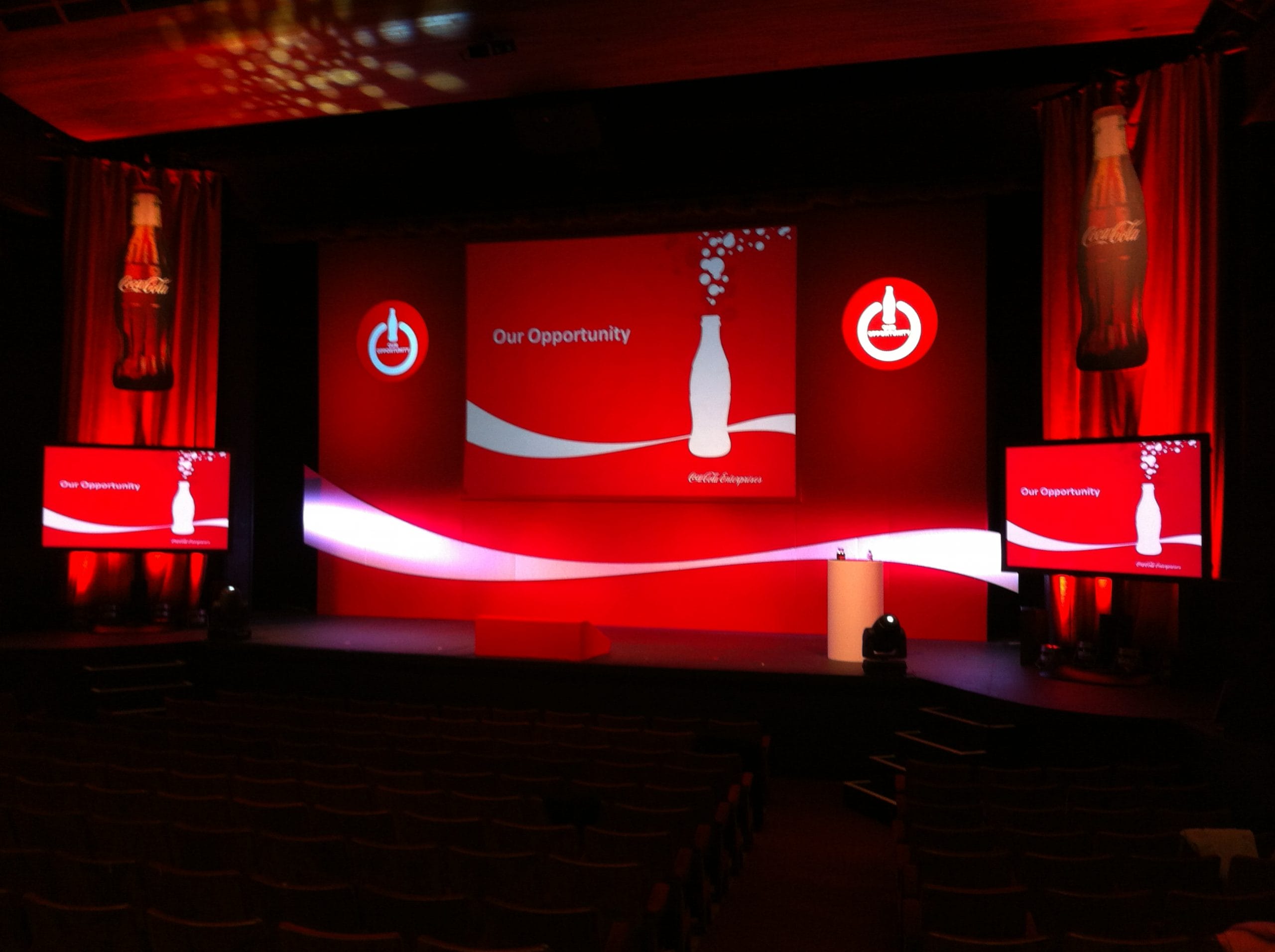 Main stage set up for a conference