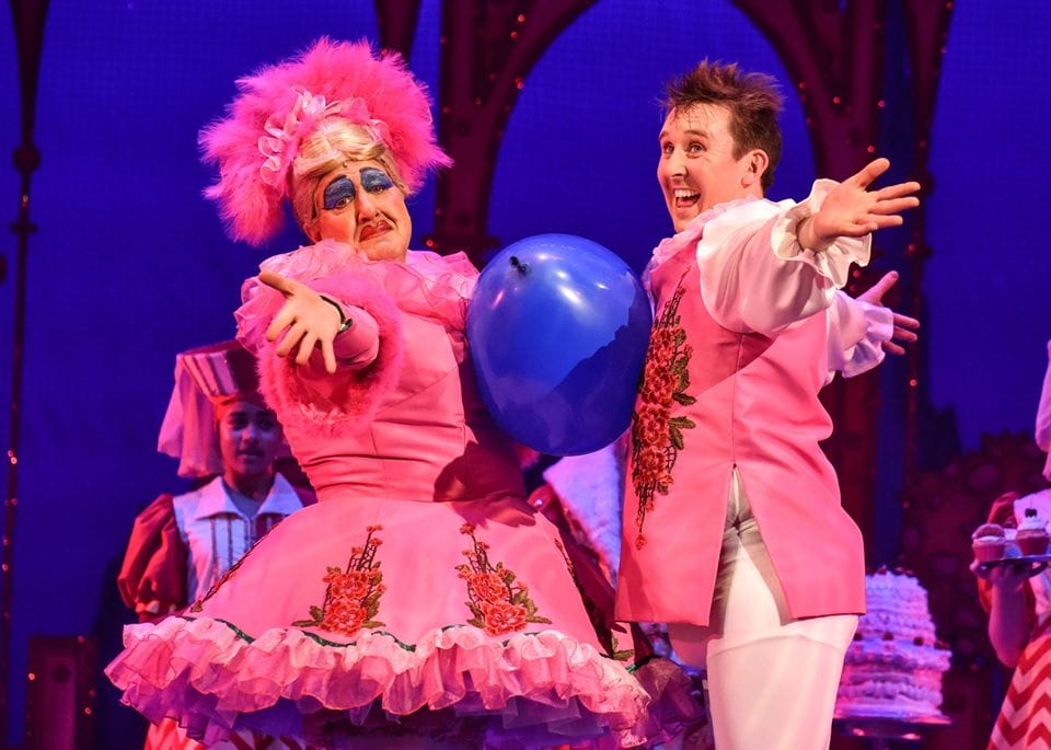 Iain Lauchlan and Craig Hollingsworth as Dame Nanny McWheeze and Muddles the Jester in Sleeping Beauty (2018/19) - credit Robert Day