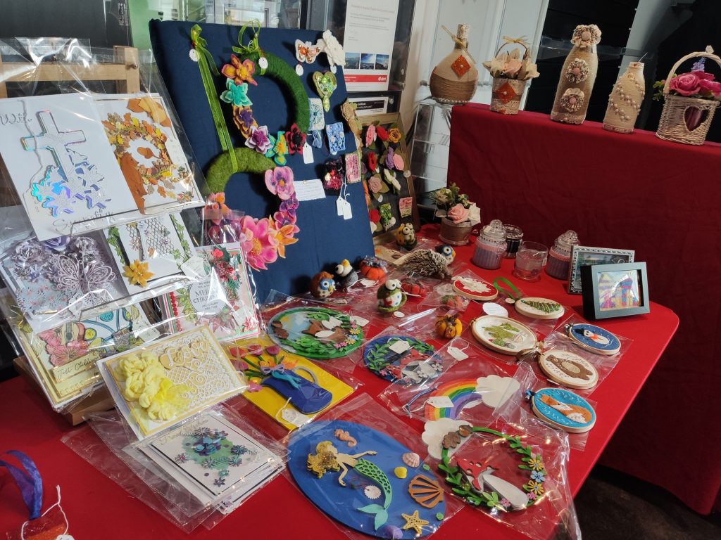 A photo of a pop-up craft stall in the Belgrade Theatre foyer