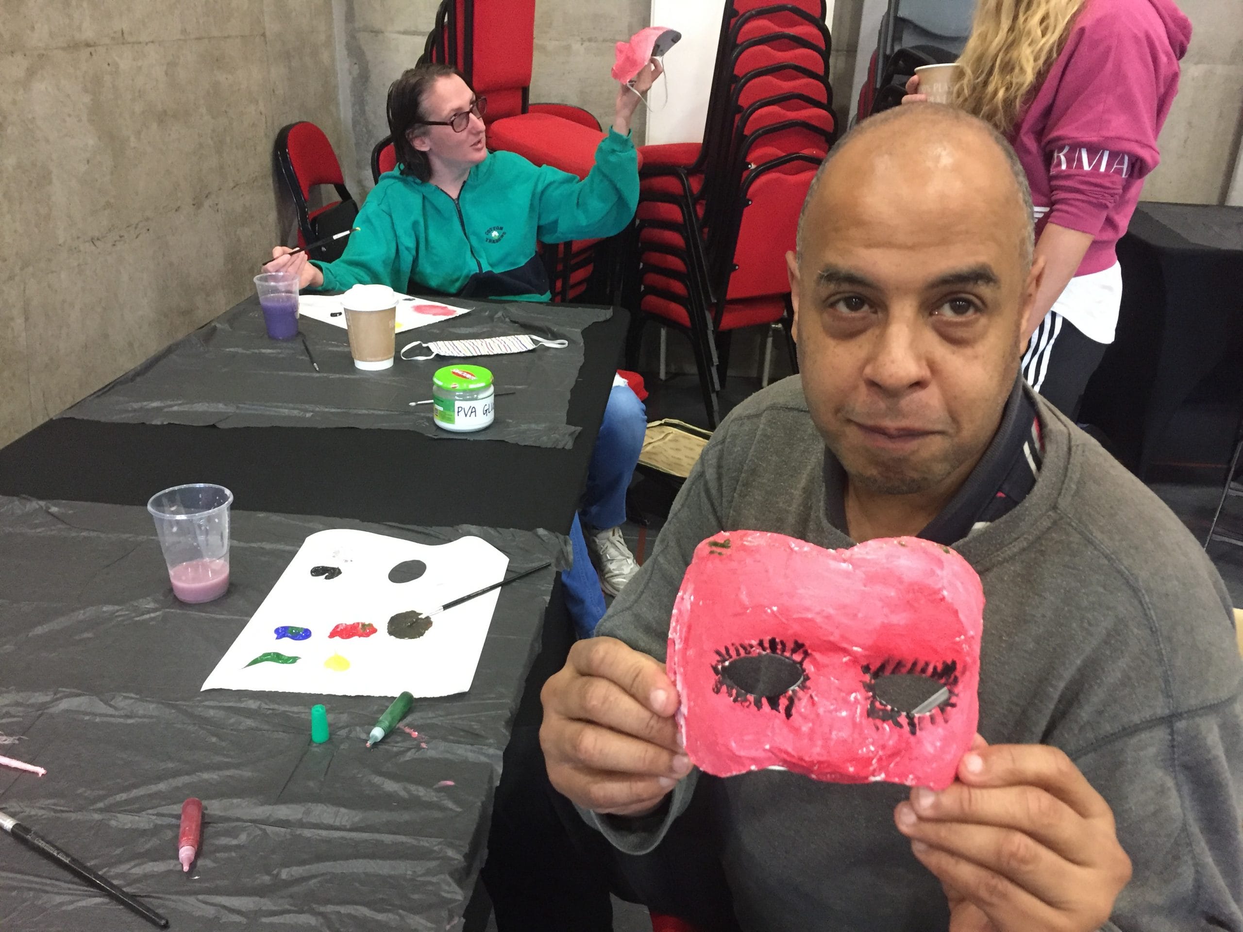 Underground Lights member Michael with his mask