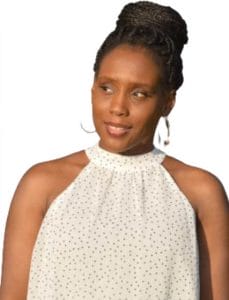 A head and shoulders image of a woman