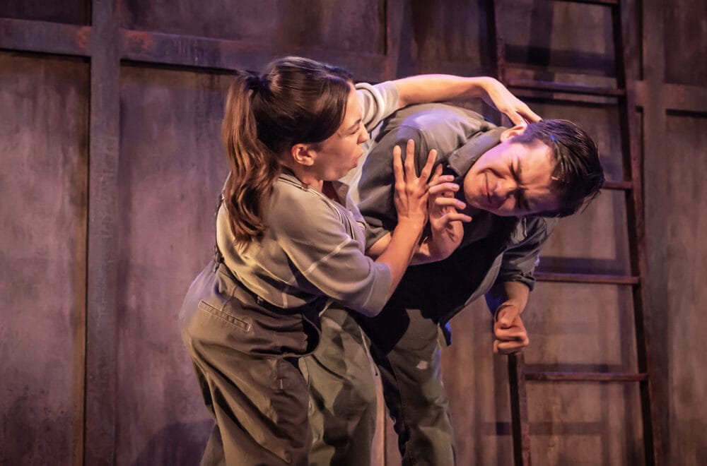 6385 Annabelle Davis and Zak Ford-Williams on stage in The Real and Imagined History of the Elephant Man. Photo by Marc Brenner.